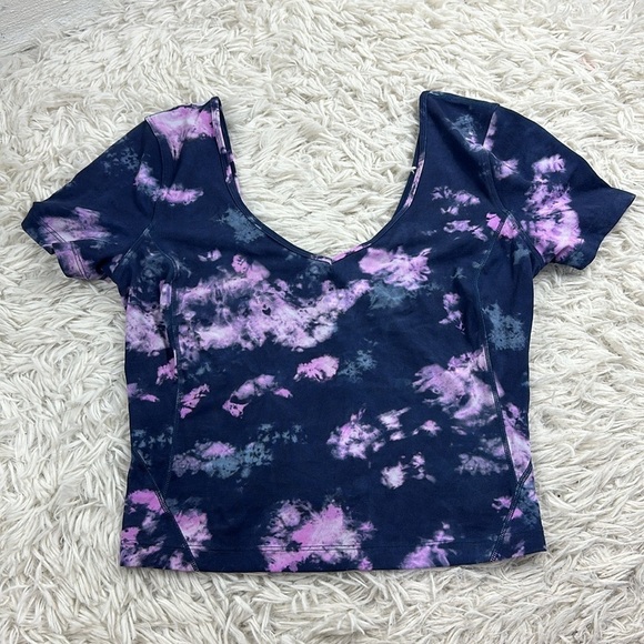 lululemon athletica Tops - Lululemon Align T-Shirt Circulate Tie Dye Mineral Blue Multi